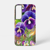 Paarse Pansies - AI ART Samsung Galaxy Hoesje (Achterkant)