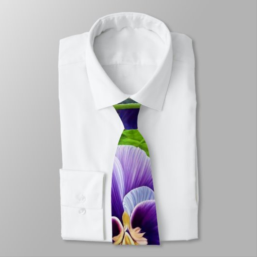 Paarse Pansies - AI ART Stropdas (Gebonden)