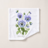 Paarse Pansies Bad Handdoek (Wasdoekje)