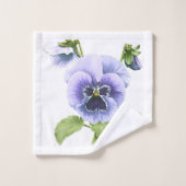 Paarse Pansies Bad Handdoek (Wasdoekje)