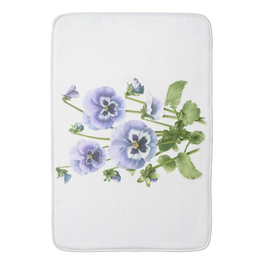 Paarse Pansies Badmat (Voorkant Verticaal)