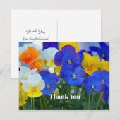  Paarse Pansies Bloemenfoto Dank u Briefkaart (Voorkant / Achterkant)