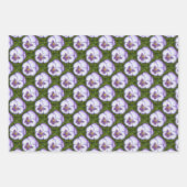 Paarse Pansies Botanische Bloemenkunst Inpakpapier Vel (Voorkant 3)
