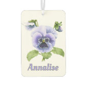 Paarse Pansies Botanische Kunst Gepersonaliseerd Luchtverfrisser (Achterkant)