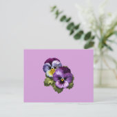  Paarse Pansies Briefkaart (Staand voorkant)