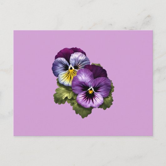  Paarse Pansies Briefkaart (Voorkant)