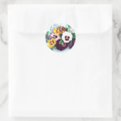 Paarse Pansies en Delicate Varens Ronde Sticker (Tas)