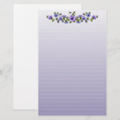 Paarse Pansies Floral Bouquet Briefpapier (Voorkant / Achterkant)