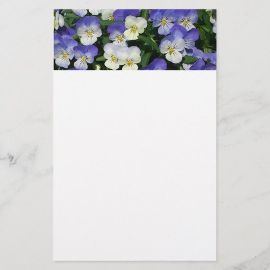 Paarse Pansies Garden Floral Briefpapier (Voorkant)