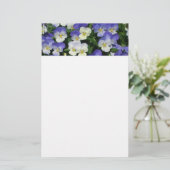 Paarse Pansies Garden Floral Briefpapier (Staand voorkant)