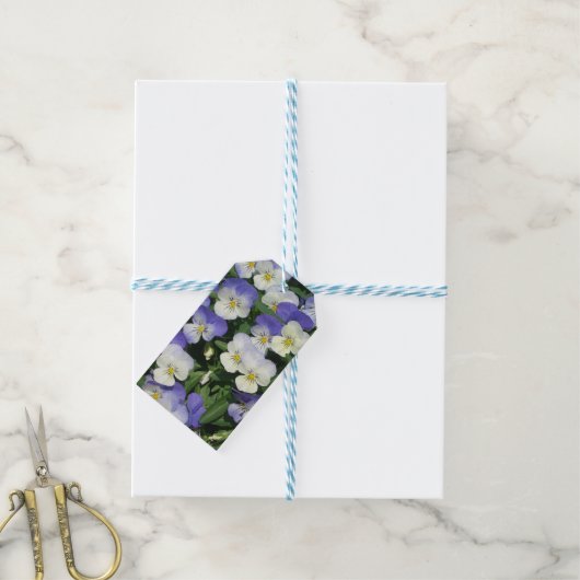 Paarse Pansies Garden Floral Cadeaulabel (Met Touw)