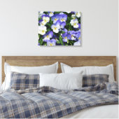 Paarse Pansies Garden Floral Canvas Afdruk (Insitu (Slaapkamer))