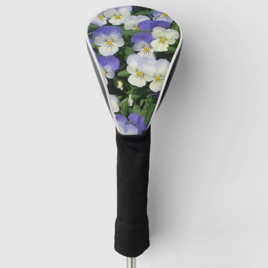 Paarse Pansies Garden Floral Golfheadcover (Voorkant)