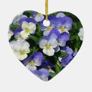 Paarse Pansies Garden Floral Keramisch Ornament