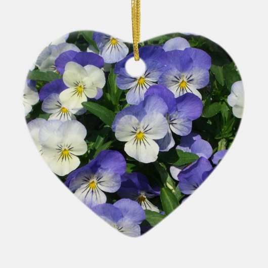 Paarse Pansies Garden Floral Keramisch Ornament (Voorkant)