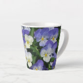 Paarse Pansies Garden Floral Latte Mok (Rechterhoek)