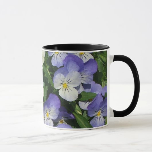 Paarse Pansies Garden Floral Mok (Rechts)