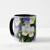Paarse Pansies Garden Floral Mok (Voorkant links)