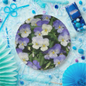 Paarse Pansies Garden Floral Papieren Bordje (Feest)