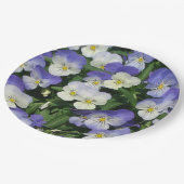 Paarse Pansies Garden Floral Papieren Bordje (Gekanteld)