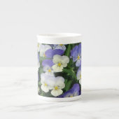 Paarse Pansies Garden Floral Porselein Kop (Voorkant)