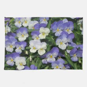 Paarse Pansies Garden Floral Theedoek