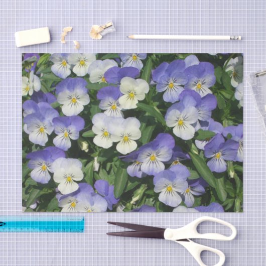 Paarse Pansies Garden Floral Tissuepapier (Craft)