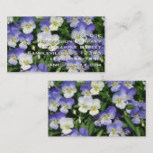 Paarse Pansies Garden Floral Visitekaartje (Voorkant / Achterkant)