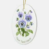 Paarse Pansies Gepersonaliseerd Keramisch Ornament (Links)