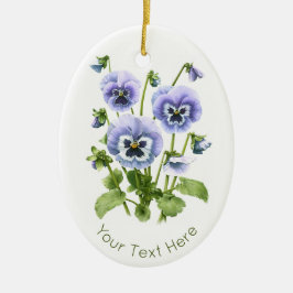 Paarse Pansies Gepersonaliseerd Keramisch Ornament