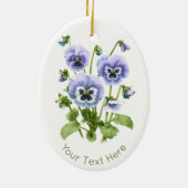 Paarse Pansies Gepersonaliseerd Keramisch Ornament (Achterkant)