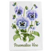 Paarse Pansies Gepersonaliseerd Medium Cadeauzakje (Voorkant)