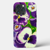 Paarse Pansies in Waterverf Case-Mate iPhone Case (Achterkant)
