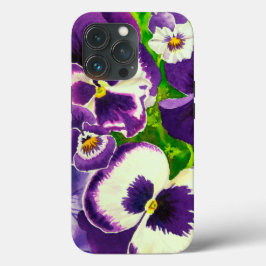 Paarse Pansies in Waterverf Case-Mate iPhone Case