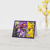 Paarse Pansies Kleurrijke Bloemen Notecard Kaart (Gele Bloem)