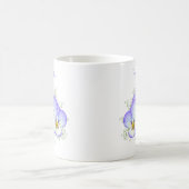 Paarse Pansies met naam Koffiemok (Center)