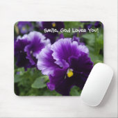 Paarse Pansies Mousepad Muismat (Met muis)