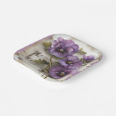 Paarse Pansies Muziekblad Papieren Bordje (Gebogen)