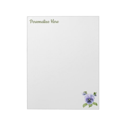 Paarse Pansies Notitieblok (Linkerzijde)