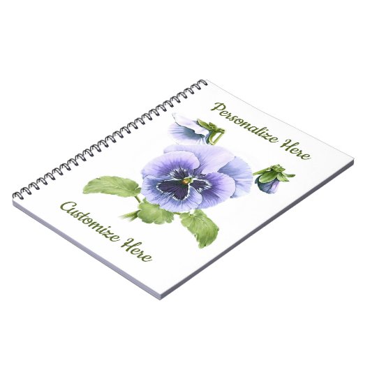 Paarse Pansies Notitieboek (Linkerzijde)