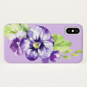 Paarse Pansies op lavenaarscel Case-Mate iPhone Case (Achterkant (horizontaal))