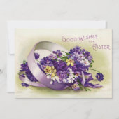 Paarse Pansies Paaswensen Custom Feestdagenkaart (Voorkant)