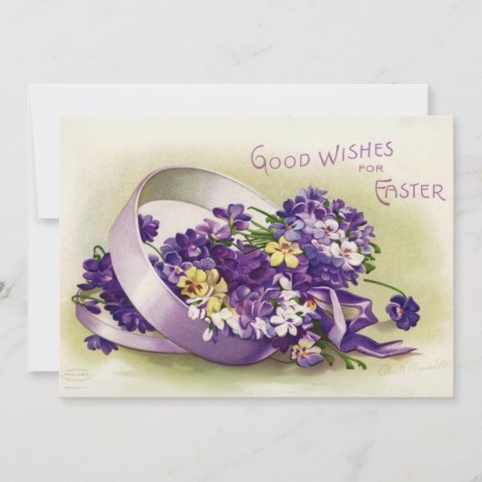 Paarse Pansies Paaswensen Custom Feestdagenkaart (Voorkant)