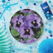 Paarse Pansies Papieren Bordje (Feest)