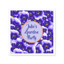 Paarse Pansies Patroon en Jouw naam Garden Party