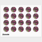 Paarse Pansies Ronde Sticker (Vel)