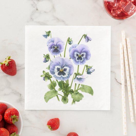 Paarse Pansies Servet (Insitu)