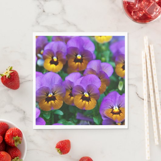  Paarse Pansies Servet (Insitu)