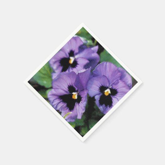 Paarse Pansies Servetten (Hoek)