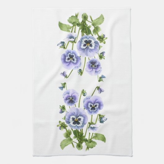 Paarse Pansies Theedoek (Verticaal)